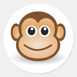 Sticker Rond Jolie face de singe