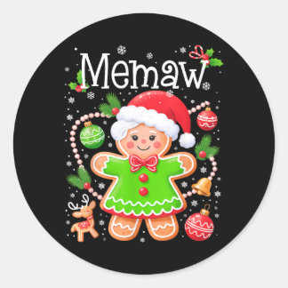 Sticker Rond Jolie famille de pain d'épice Memaw assortie de No