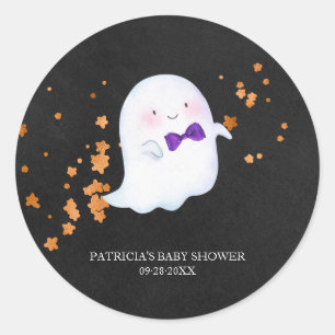 Sticker Rond Jolie Fantôme Halloween Fille Baby Shower Classiqu