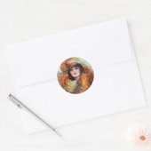 Sticker Rond Jolie femme Flapper Mode 1920 (Enveloppe)