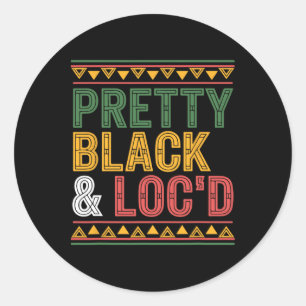 Sticker Rond Jolie femme noire aux dreadlocks afro sous substan