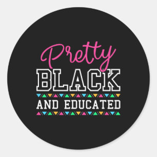 Sticker Rond Jolie femme noire et éduquée d'Afrique noire améri