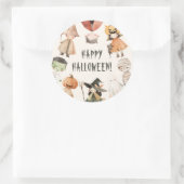Sticker Rond Jolie fête costumée d'Halloween pour enfants (Sac)