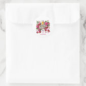 Sticker Rond Jolie fête de Bachelorette ajouter la date (Sac)