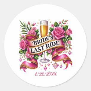 Sticker Rond Jolie fête de Bachelorette ajouter la date