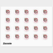 Sticker Rond Jolie fête de Bachelorette ajouter nom date  (Feuille)