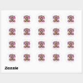 Sticker Rond Jolie fête de Bachelorette ajouter nom date (Feuille)
