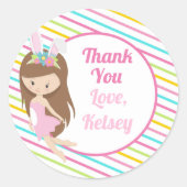 Sticker Rond Jolie fête de Pâques fille Merci de fée (Devant)