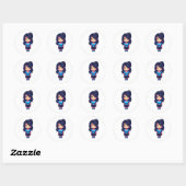 Sticker Rond Jolie fille (Feuille)