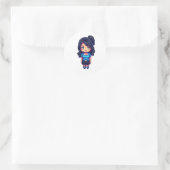Sticker Rond Jolie fille (Sac)