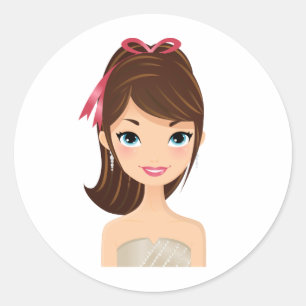 Sticker Rond Jolie fille