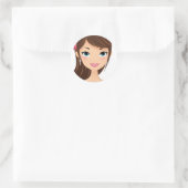 Sticker Rond Jolie fille (Sac)