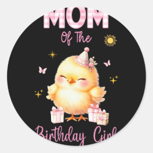 Sticker Rond Jolie Fille Anniversaire Ferme Première Fête Assor