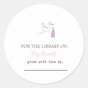 Sticker Rond Jolie Fille aux Cigognes