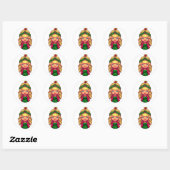 Sticker Rond Jolie fille blonde (Feuille)