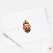 Sticker Rond Jolie fille blonde (Enveloppe)