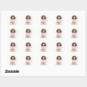 Sticker Rond Jolie Fille Daisy Fête des Mères (Feuille)