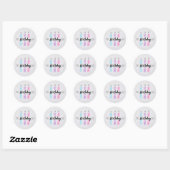 Sticker Rond Jolie fille d'anniversaire avec bougie (Feuille)