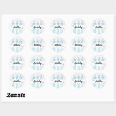Sticker Rond Jolie fille d'anniversaire avec bougie bleue (Feuille)