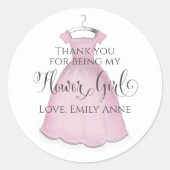 Sticker Rond Jolie fille Mariage rose Fleur Personnalisée (Devant)