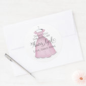Sticker Rond Jolie fille Mariage rose Fleur Personnalisée (Enveloppe)