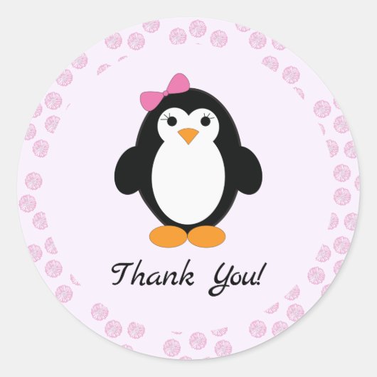 Sticker Rond Jolie fille Penguin (Devant)