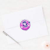 Sticker Rond Jolie fille rose brillante moderne Pirate (Enveloppe)