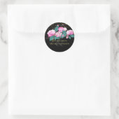 Sticker Rond Jolie fille rose Mariage d'or noir (Sac)