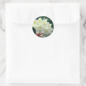 Sticker Rond Jolie Fleur blanche Azalea (Sac)
