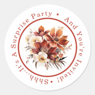 Sticker Rond Jolie Fleur de l'Automne Chut...C'est une Soirée S