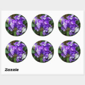 Sticker Rond Jolie fleur d'iris violette (Feuille)