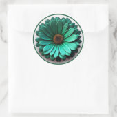Sticker Rond Jolie Fleur verte #1 (Sac)