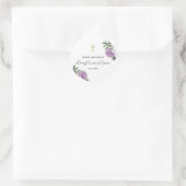 Sticker Rond Jolie florale violette avec confirmation croisée (Sac)
