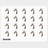 Sticker Rond Jolie Giraffe colorée (Feuille)