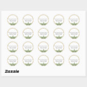 Sticker Rond Jolie Gold & Botanical Greenery Adresse de retour (Feuille)