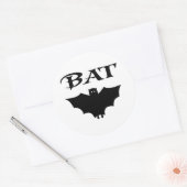 Sticker Rond Jolie Halloween Noir Et Blanc De Chat (Enveloppe)