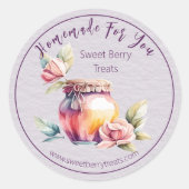 Sticker Rond Jolie Jam Jar "Maison Pour Vous" (Devant)