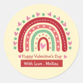 Sticker Rond Jolie jolie Valentines Coeur arc-en-ciel (Devant)