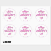Sticker Rond jolie Joyeuse Valentines Day épelé dans les cookie (Feuille)