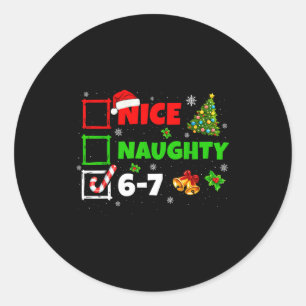 Sticker Rond Jolie Liste des Méchants 67 Noël Brainrot Drôle 6-