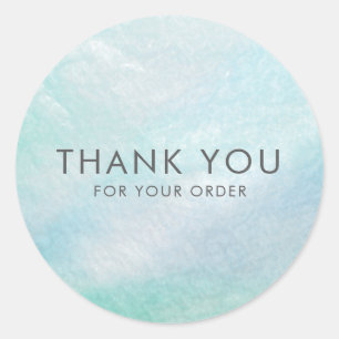 Sticker Rond Jolie lumière Aqua Merci bleu Mère de Pearl