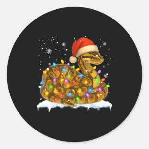 Sticker Rond Jolie lumière de Noël serpent des blés drôle serpe