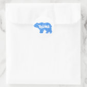 Sticker Rond Jolie maman ours bleu scintillant design pour elle (Sac)