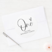 Sticker Rond JOLIE Modern Boho One Heart Premier Anniversaire (Enveloppe)