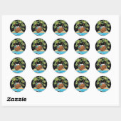 Sticker Rond Jolie noix de coco (Feuille)