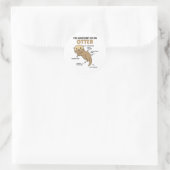 Sticker Rond Jolie Otter Explication Anatomie D'Une Otter (Sac)