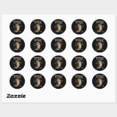 Sticker Rond Jolie Otter Explication Anatomie D'Une Otter (Feuille)