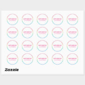 Sticker Rond Jolie Parties scintillant Arc-en-ciel personnalisé (Feuille)