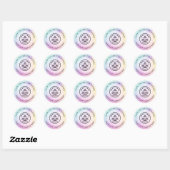 Sticker Rond Jolie Parties scintillant Holographique Fille Glam (Feuille)