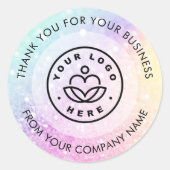 Sticker Rond Jolie Parties scintillant Holographique Fille Glam (Devant)